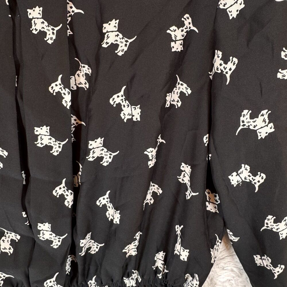Urban Outfitters Coopertive Dress‎ Size Medium Scottie Dog Black Mini - Picture 8 of 11